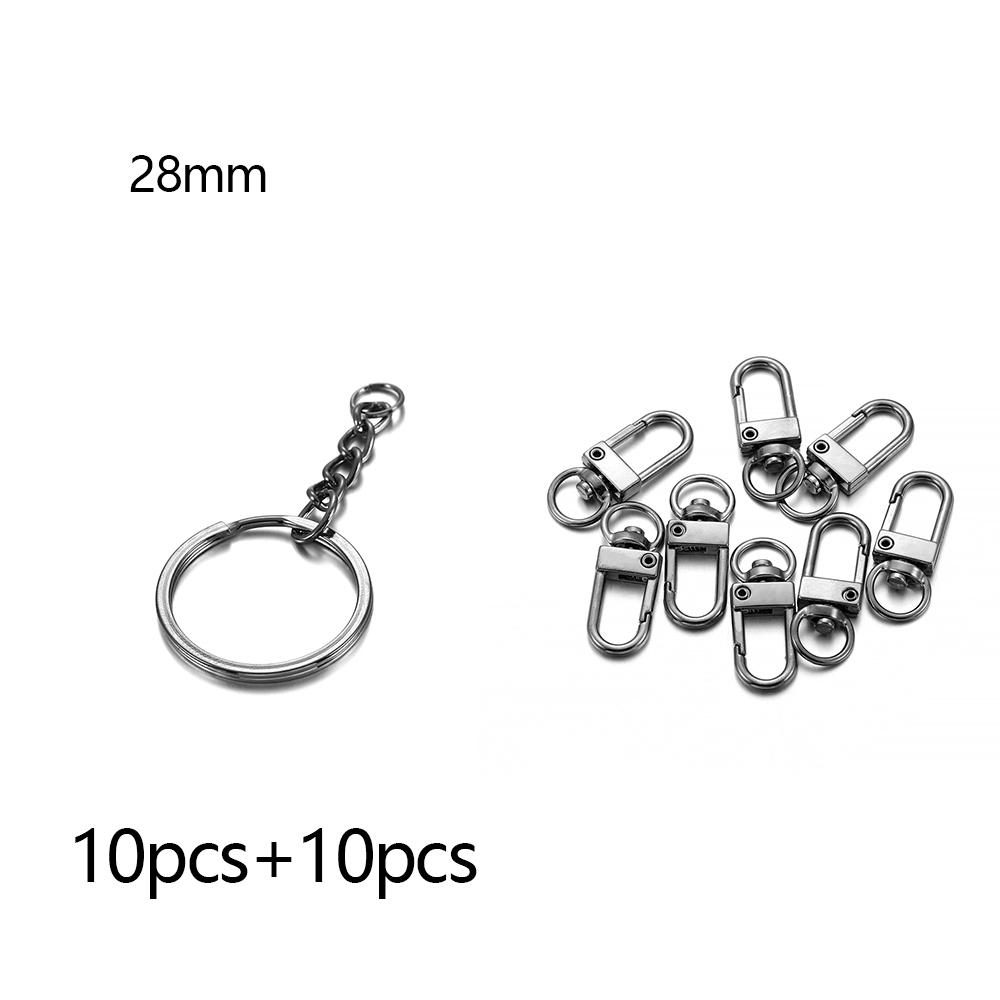 10Pcs Key Ring Key Chain Rhodium Antique Bronze Gold Color 60mm Long Round Split Keychain Keyrings Jewelry Making Bulk Wholesale