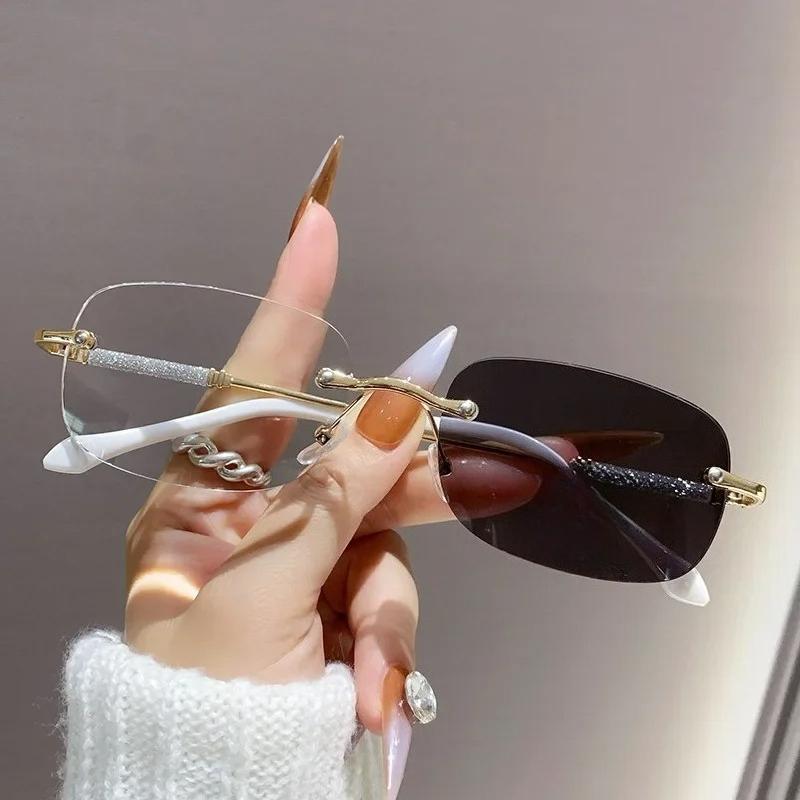 

Новые безободковые фотохромные очки для близорукости, модные очки для защиты глаз от синего света, очки для близорукости, меняющие цвет на открытом воздухе -1.0 золотой