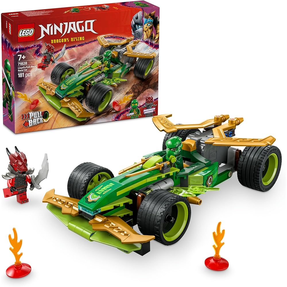 LEGO Ninjago Lloyd Pullback Race Car Toy for Kids Ages 7-9 Building Blocks Vehicle Miniature Car