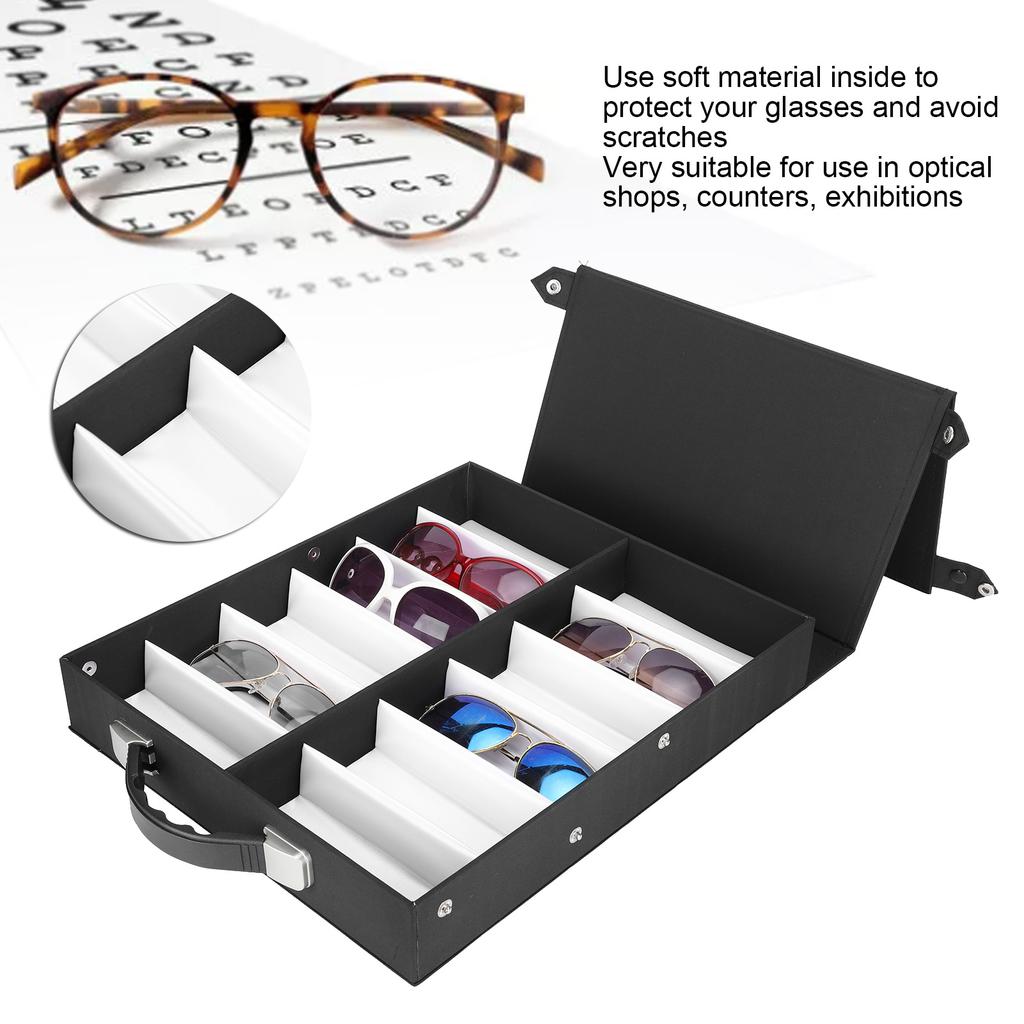 12 Grids Professional Portable Glasses Display Box Sunglasses Storage Case Organizer