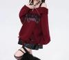Korean Style Punk Off-Shoulder Ripped Sweater - Women's Autumn/Winter Knitted Top