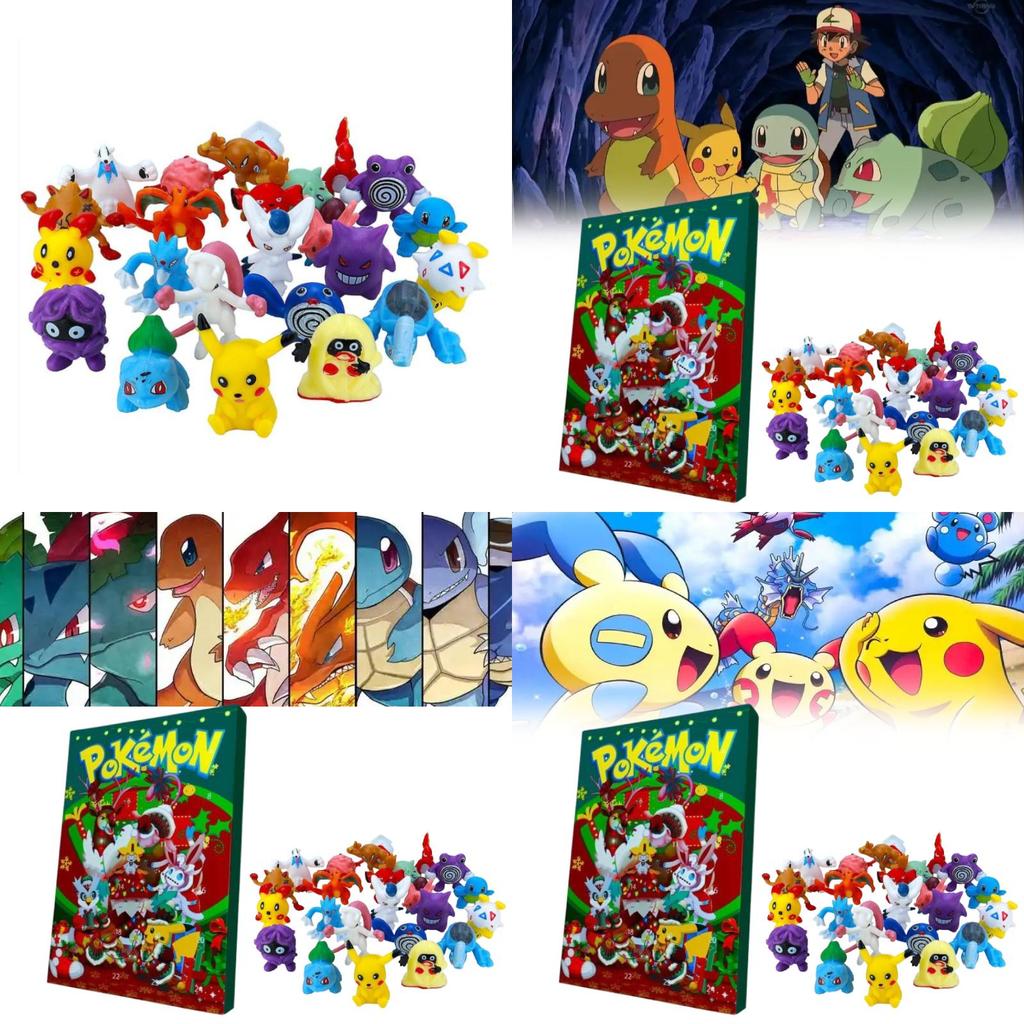Pokemon Weihnachts-Countdown-Kalender mit 24 Plastikspielzeugen für Kinder und Sammler