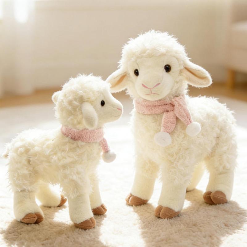 Ramadan Eid Sheep Plush Toy Soft Non-toxic Material Bell Lamb Stuffed Animal 1Pcs for Kids Birthday Gifts