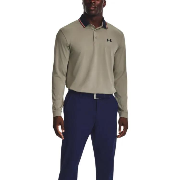 Under Armour Polo Shirts Men's Olive Polo Collar Moderate Straight Fit (Unisex) Polo Shirts 1380786 504
