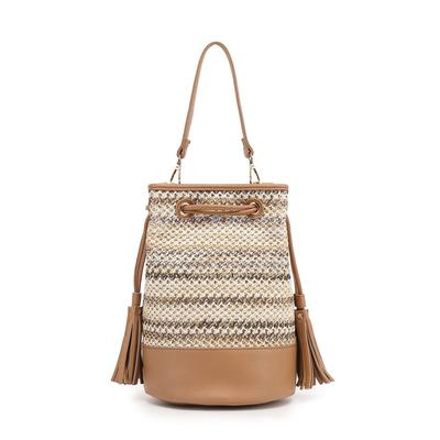 [LAMITY] [KYUUHOU] 2-way Shoulder Basket Bag for Women (Beige)