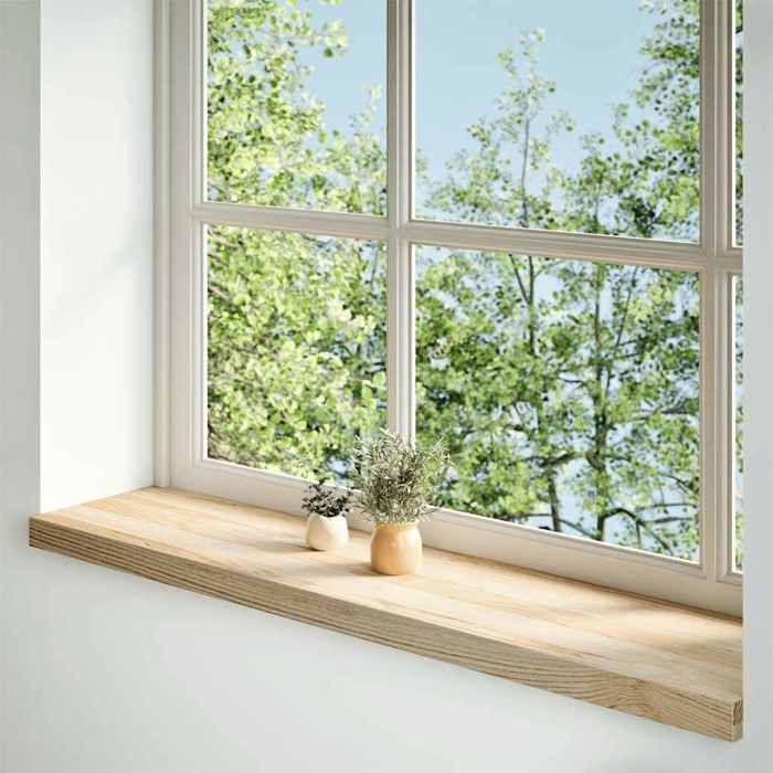 VidaXL Window Sills 2 Pcs Untreated 110x30x2cm Solid Oak Wood 4009113
