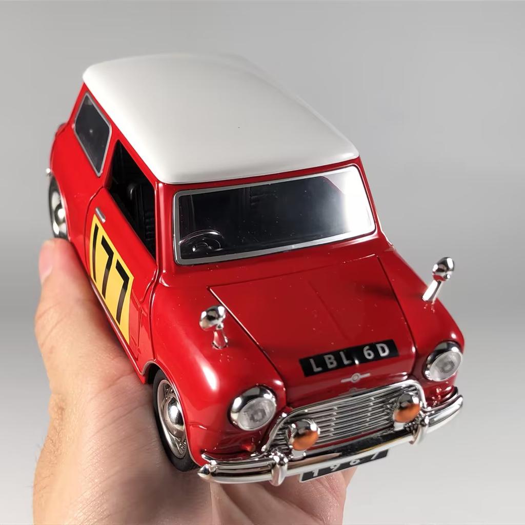 1:32 BMW Morris Mini Cooper 1967 Classic Racing Alloy Metal Diecast Model Car Home Trendy Ornaments Computer Desktop Decoration