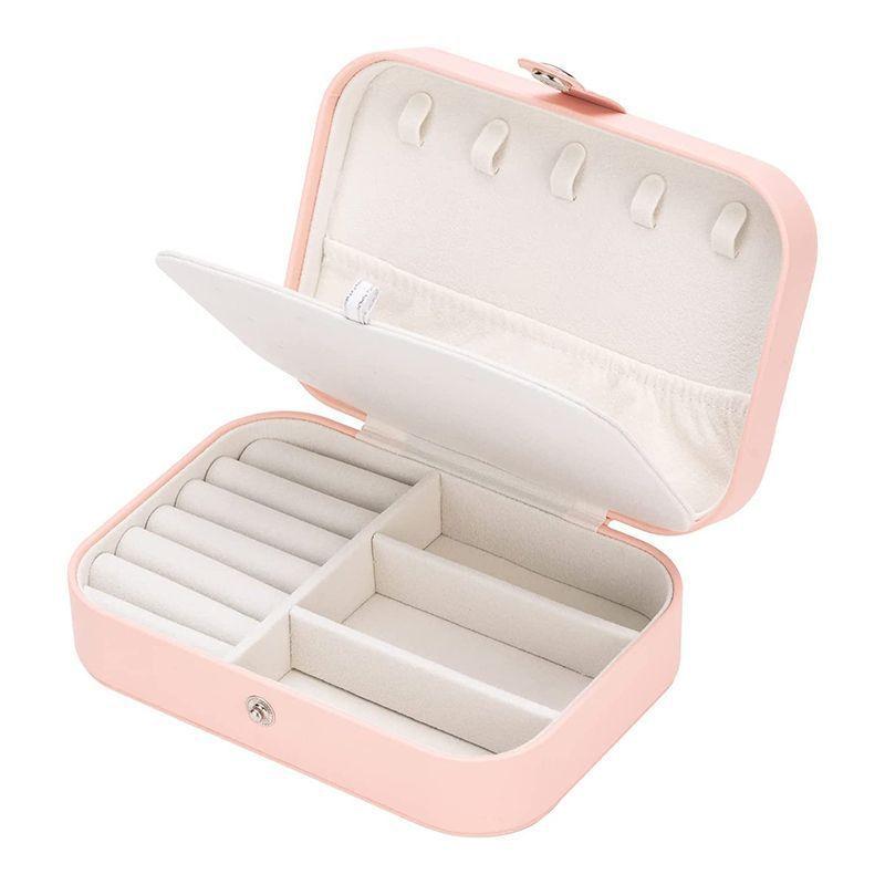 Portable Jewelry Box Jewelry Organizer Display Travel Jewelry Case Boxes Button Leather Storage Zipper Jewelers Joyero