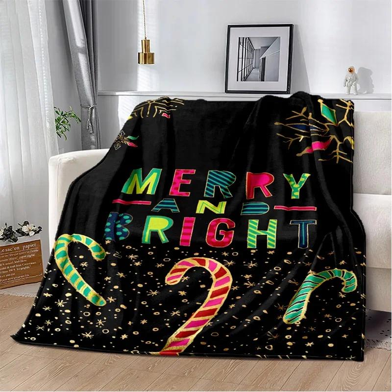 Merry Christmas Tree Santa Claus Kids Gift Cartoon Plush Blanket,Flannel Blanket Throw Blanket for Living Room Bedroom Bed Sofa