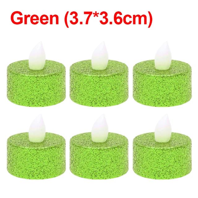 12/6/3/1Pcs Glitter LED Candles Battery Operated Tea Light Flameless Electric Candles Xmas Wedding Party Decorations Table Lamp