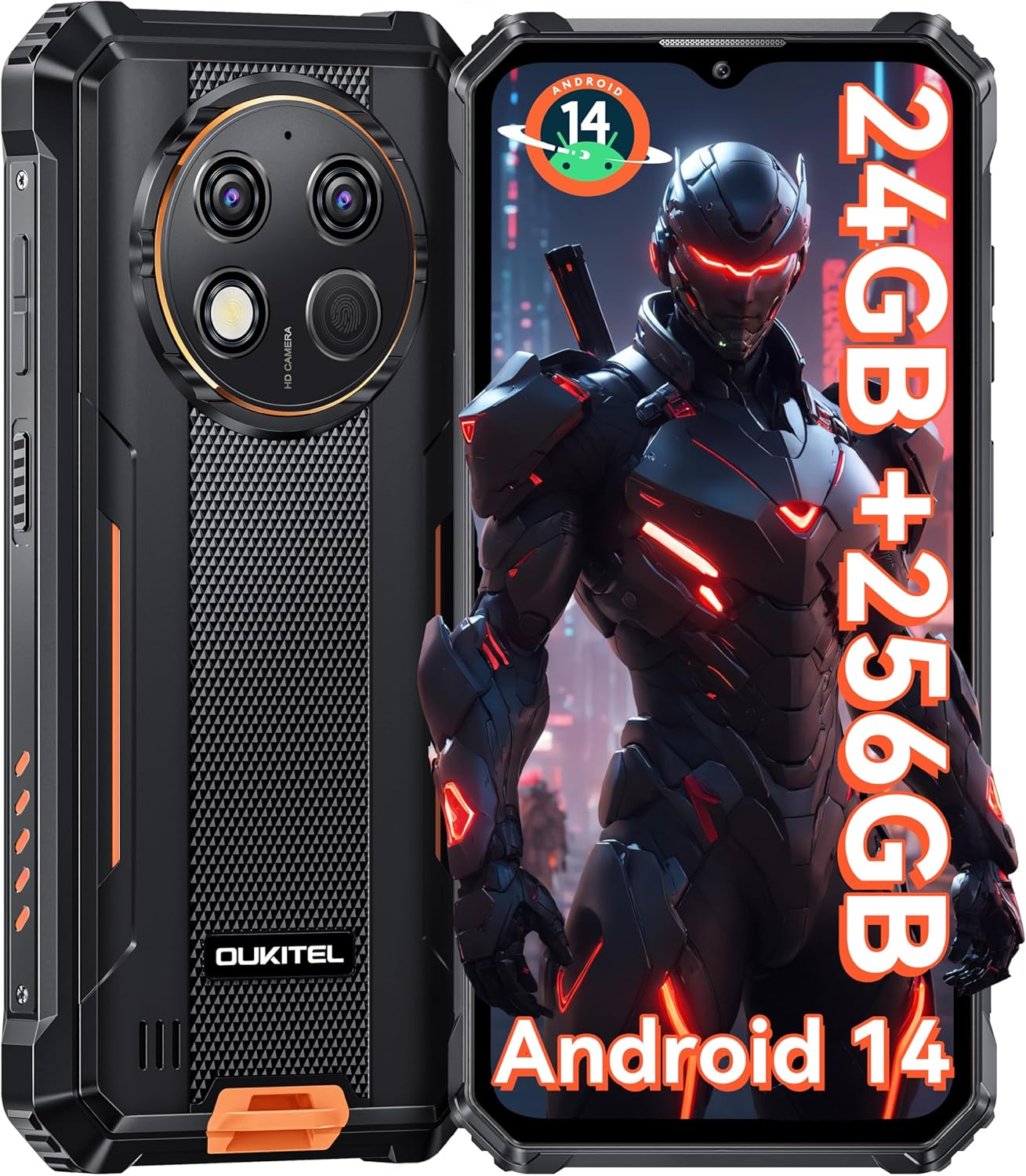 

Мобільний телефон Oukitel G1 24 ГБ + 256 ГБ, дисплей 6,52 дюйма, акумулятор 10600 мАг, 48 МП, Android 15 помаранчевий