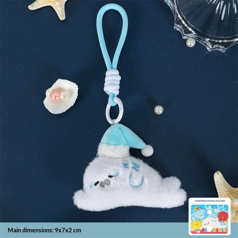 

Cute Ocean Animal Plush Doll Mascot Stuffed Toys Keychain Pendant Lanyard Bag Hanging Ornaments Backpack Charm Keyring Kids Gift A5