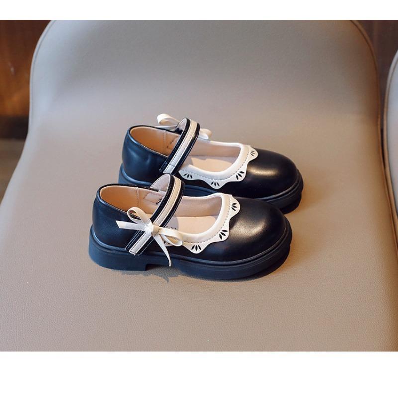 

Детские туфли принцессы, Повседневная обувь для девочек на осень, Модные лоферы для малышей и детей младшего возраста, Туфли с бантом 23 чёрный