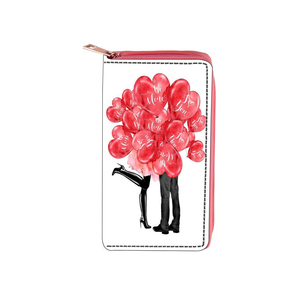 Valentýnská dlouhá peněženka na zip láska peněženka