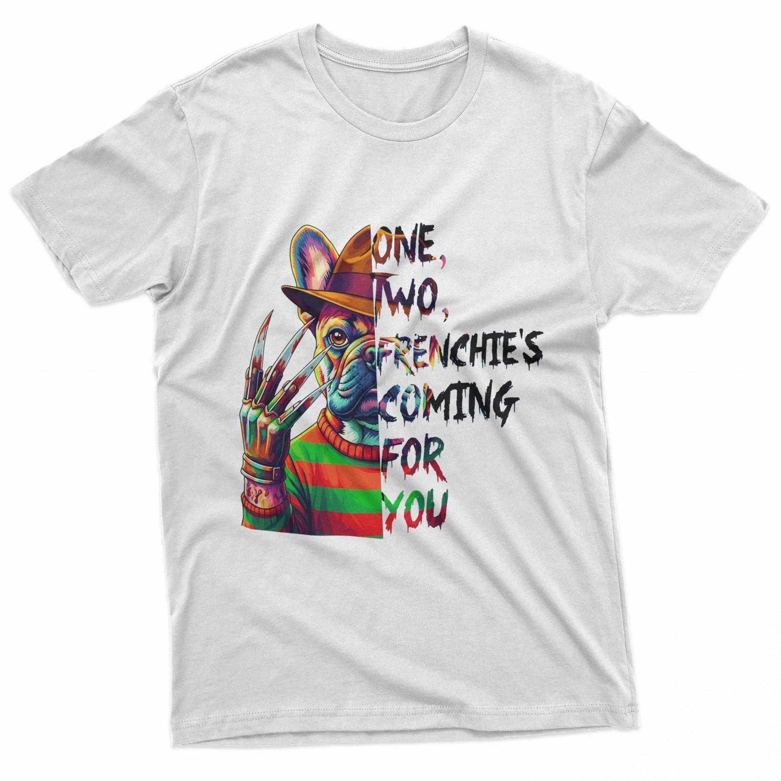 French Bulldog Horror Movie Character 100% Cotton T-shirt Mens Tees Top 4XL