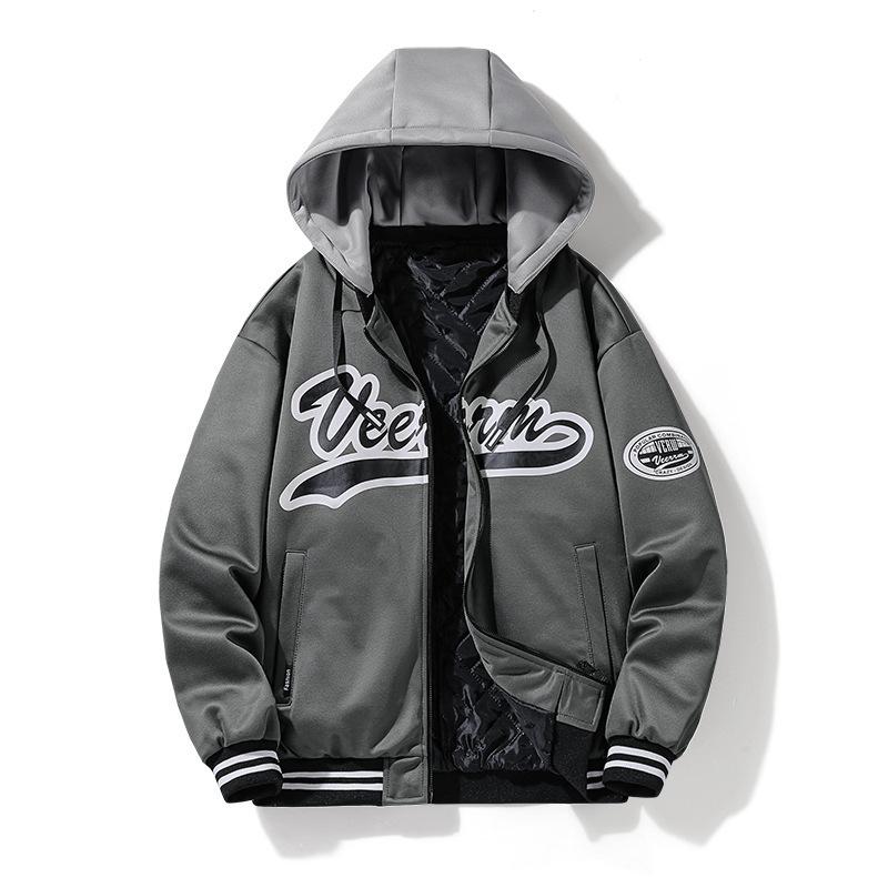 

Пальто мужское с капюшоном свободного покроя большого размера из хлопка, новая осенне-зимняя куртка с воротником-бейсболкой и капюшоном для мужчин 3XL