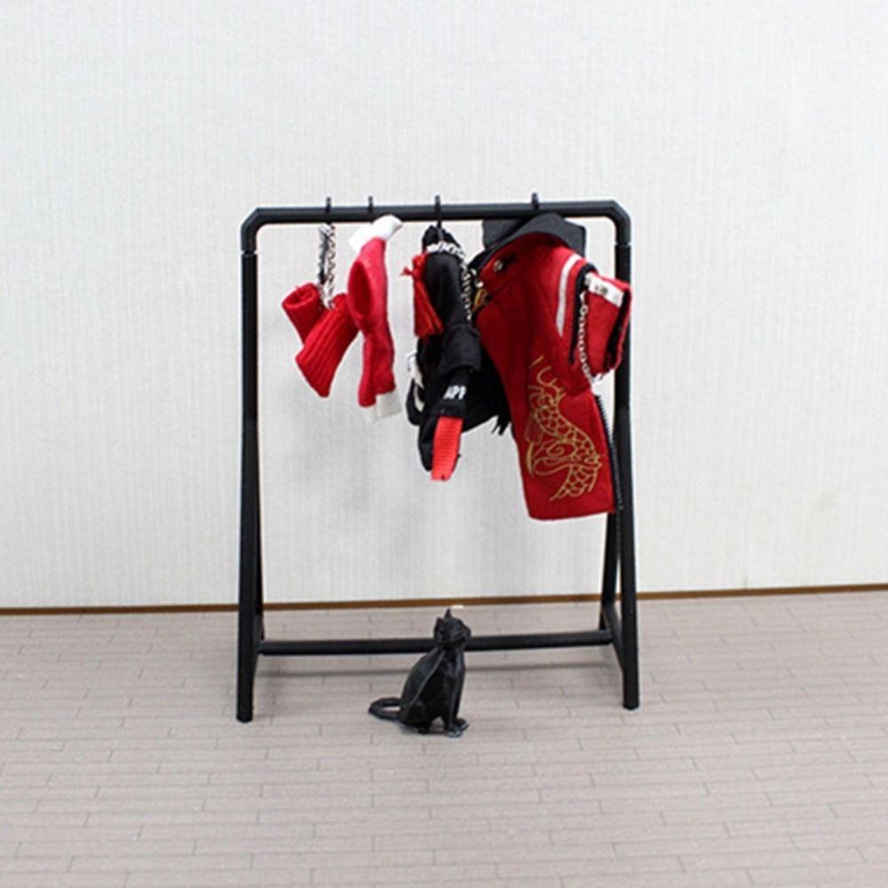 Display Stand Miniature Hangers 1/12 Scale Dollhouse Clothing Rack Doll Clothes Rack  Kid Toy