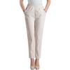 Ladies Plus Size High Waist Linen Pants Straight Trousers Long Office Work Pantalon