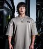 Weideun Vintage Logo Oversized Short Sleeve Sand Beige
