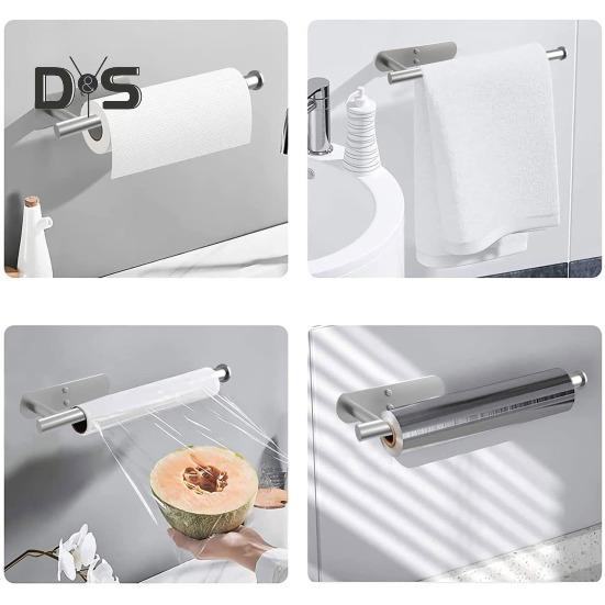 Suport pentru prosoape de hârtie montat pe perete rezistent la rugină Suport autoadeziv pentru prosoape de hârtie Organizator pentru hârtie
