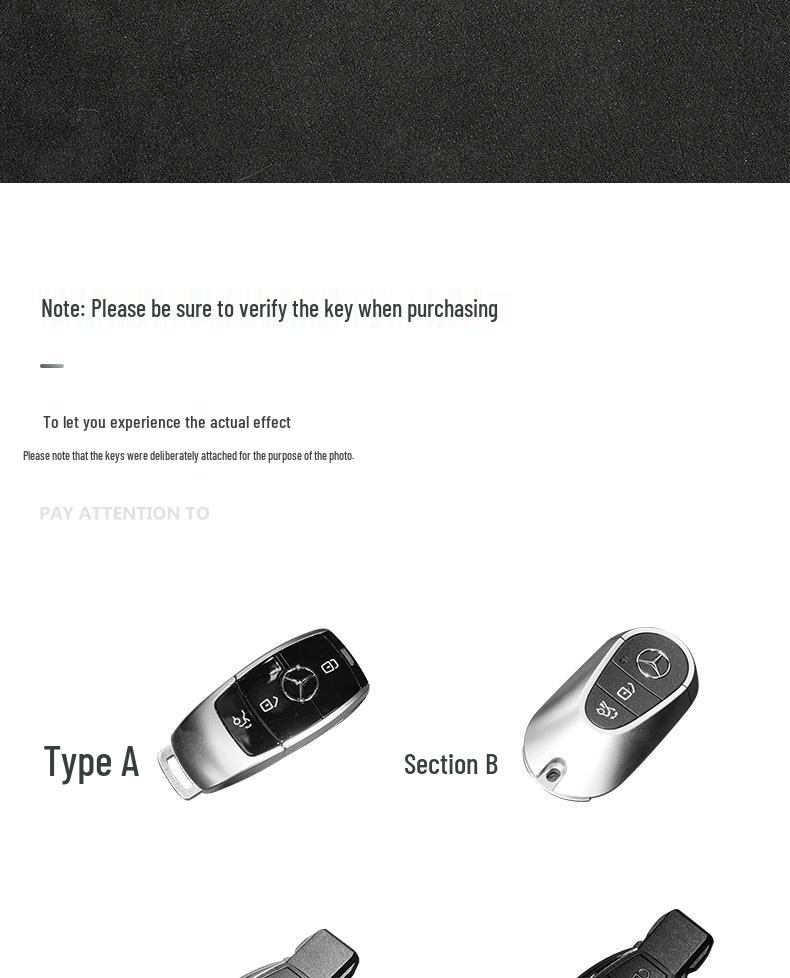 Mercedes-Benz Key Case for E-Class, GLA, GLB, C260L, GLC300L, GLE350, GLS450