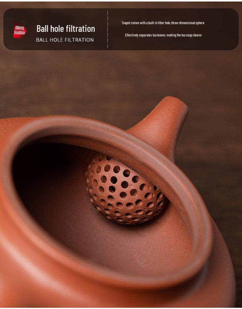 Yixing Handmade Purple Clay Gongfu Teapot - Original Red Clay, 2026 Model for Home Brewing.