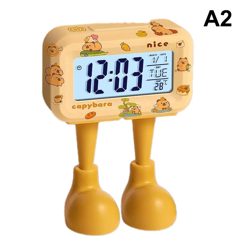 Kawaii Kapibara Anime Budzik Ozdoba na Biurko do Pokoju Studencki Budzik Urok Prezent Urodzinowy ze Naklejkami