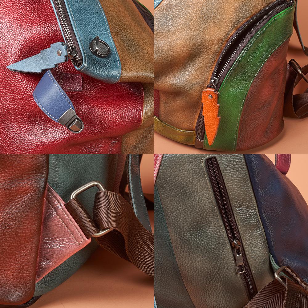 Natūralios odos kuprinė kelionėms į darbą ir atgal bei kasdieniam moteriškam krepšiui