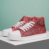 Luxury Red Designer Shoes Women High top Sneakers Lightweight Women's Vulcanized Shoes Fashion Glitter Sneakers Woman
