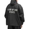 Fear of God Essentials Strukturierte Nylon Kapuzen-Coachjacke Schwarz Herren Oberbekleidung 202BT246370F