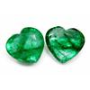 16.23 Ct Colombian Natural Emerald Green Pair Heart Cut Loose Gemstone