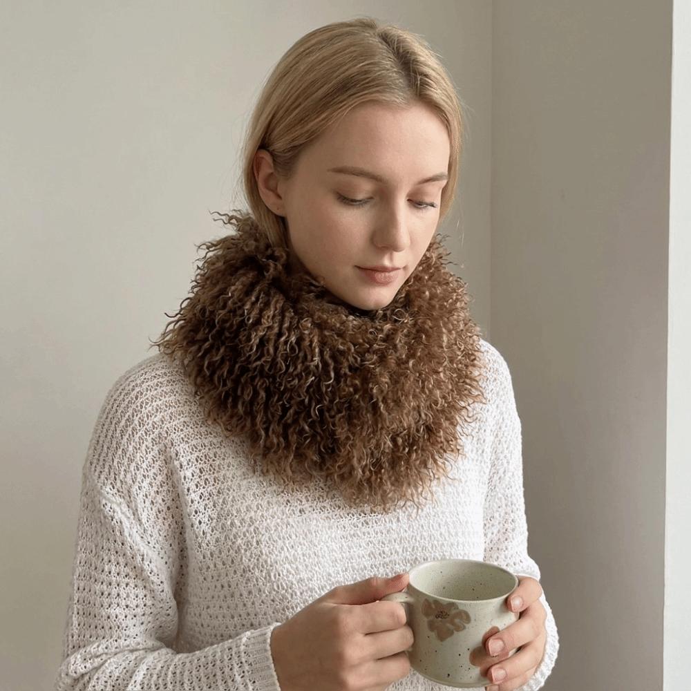 Solid Color Imitation Wool Scarf Magnetic Snap Faux Fur Collar Neckwear Fluffy Muffler  Night Out