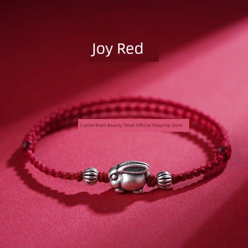 

Прибытие Чистое Серебро 999 Знак Китайского Зодиака Кролик Браслет на Красной Веревке Мужской и Женский Детский Браслет Года Рождения Плетеный Ручной Ремешок Очаровательный Браслет на Ногу с Кроликом Wine red-adult hand rope