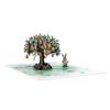 Folding 3D Popup Easter Card with Envelope Paper Arts Celebration Card Postcard Hand Carved Easter Greeting Cards Home Ornaments