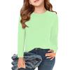 Boy And Girls Solid Color Long Sleeved T-shirt Round Neck Solid Color T-shirt