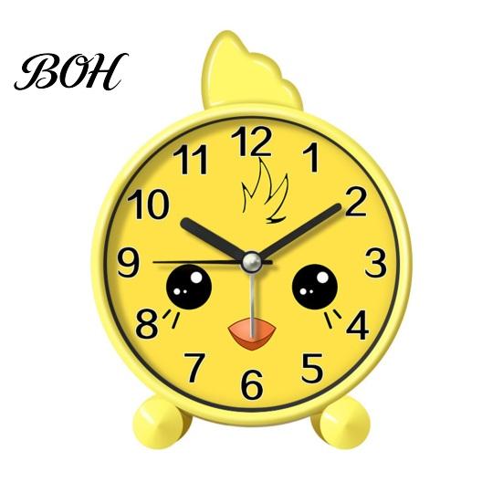 Battery Powered Clock Cartoon Animal Alarm for Students, Non-Ticking Quiet Movement Non Ticking Bedroom Clock, Operated Desk Home