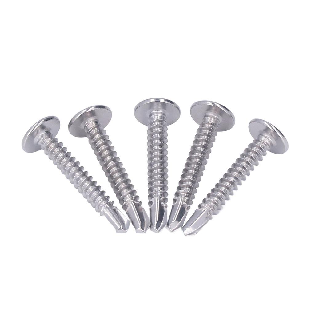 100PCS Cross Self Tapping Screws Round Washer Head Screws 410 Stainless Steel Screw Fasteners 4.8x32mm 100PCS