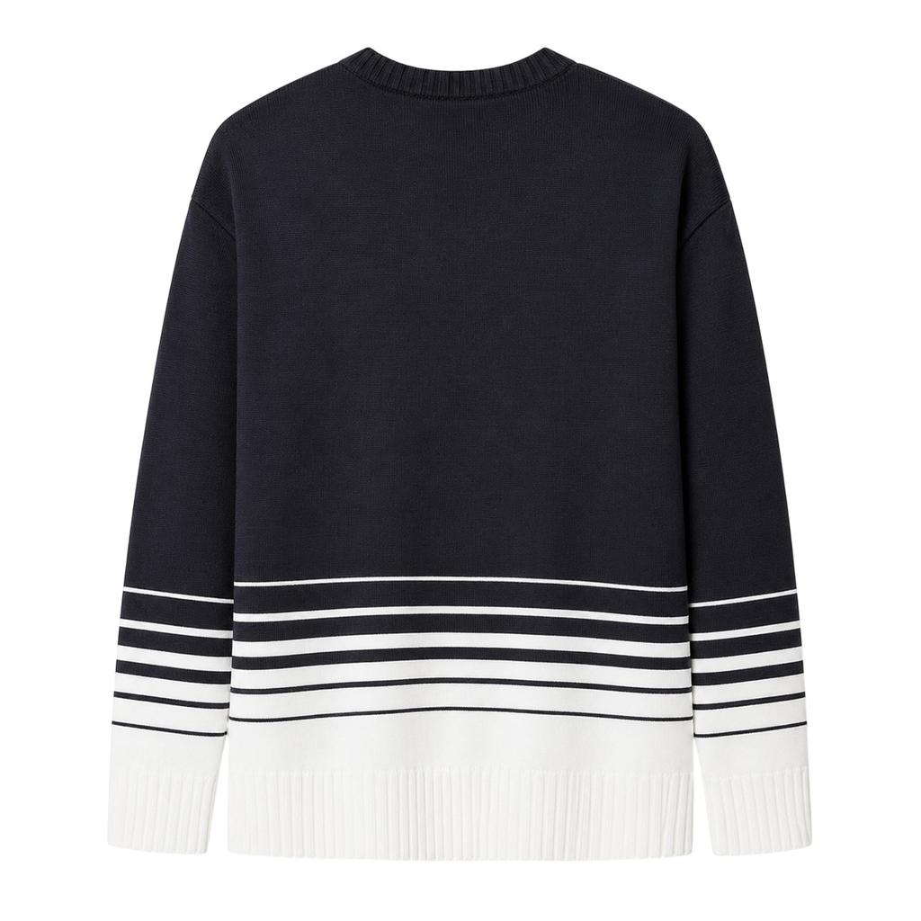 Pretty Green Mens Striped Crew Neck Relaxed Fit Jumper