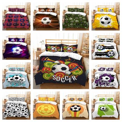 Ensemble de literie pour la maison avec taie d'oreiller Housse de couette vintage Ensemble Linge de lit Football Linge de maison imprimé étoiles vintage