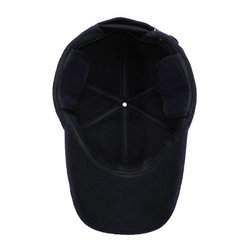 Winter Middle-Aged and Elderly Men's Cold-Proof Baseball Cap Velvet Thick Cap Ear Protection Warm Cotton Cap