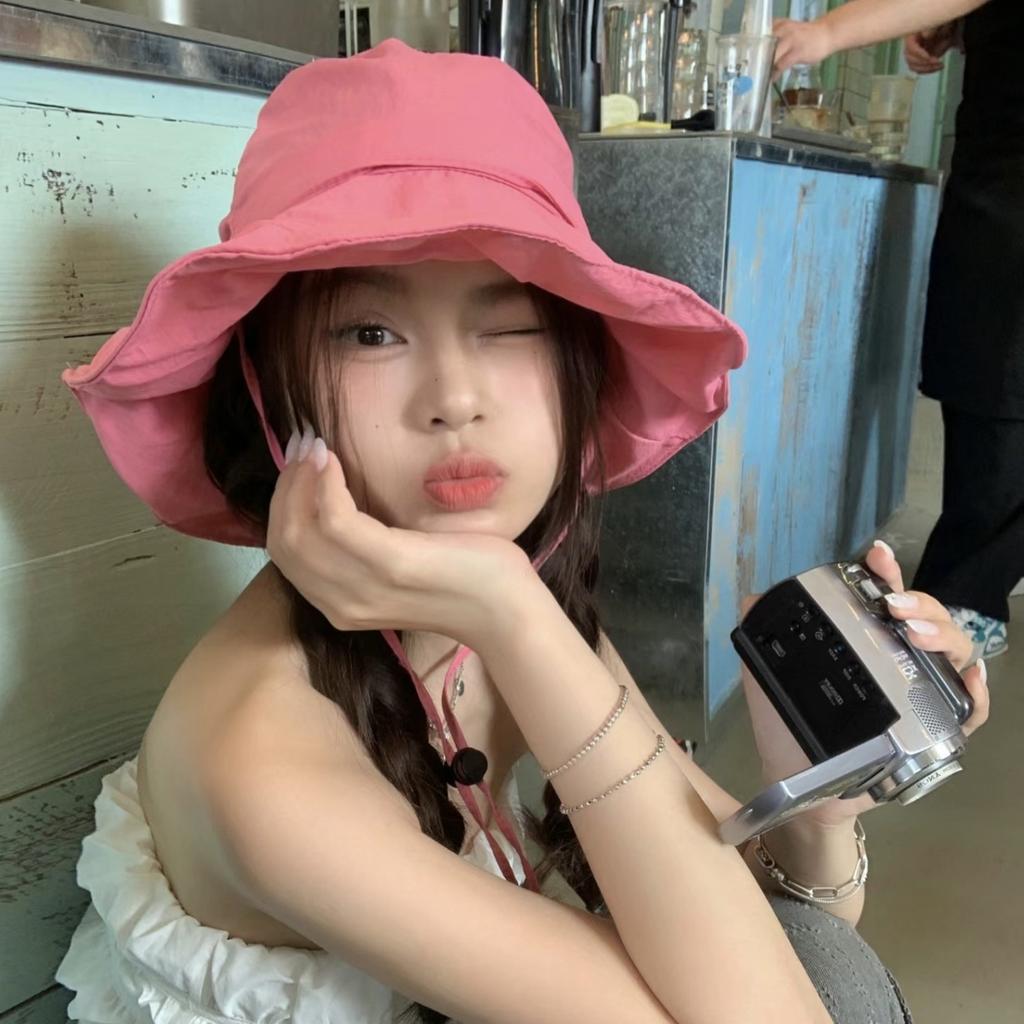 Sweet And Quick Drying Fisherman Hat, Women'S Summer Outdoor Large Eave Foldable Sun Hat, Vacation Beach Sun Hat