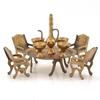 Paartha Saarthi Rajasthani Antique Decorative Handcrafted Vintage Handmade Elegant Designer Brass Dining Table Chair Maharaja Set Showpiece