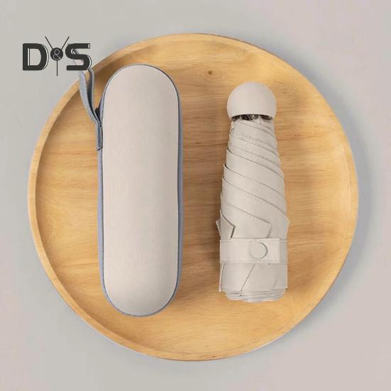 Parapluie de voyage UPF 50+ avec 8 baleines renforcées pour les UV, le soleil et la pluie, mini parapluie de poche pliable avec étui pour sac à dos