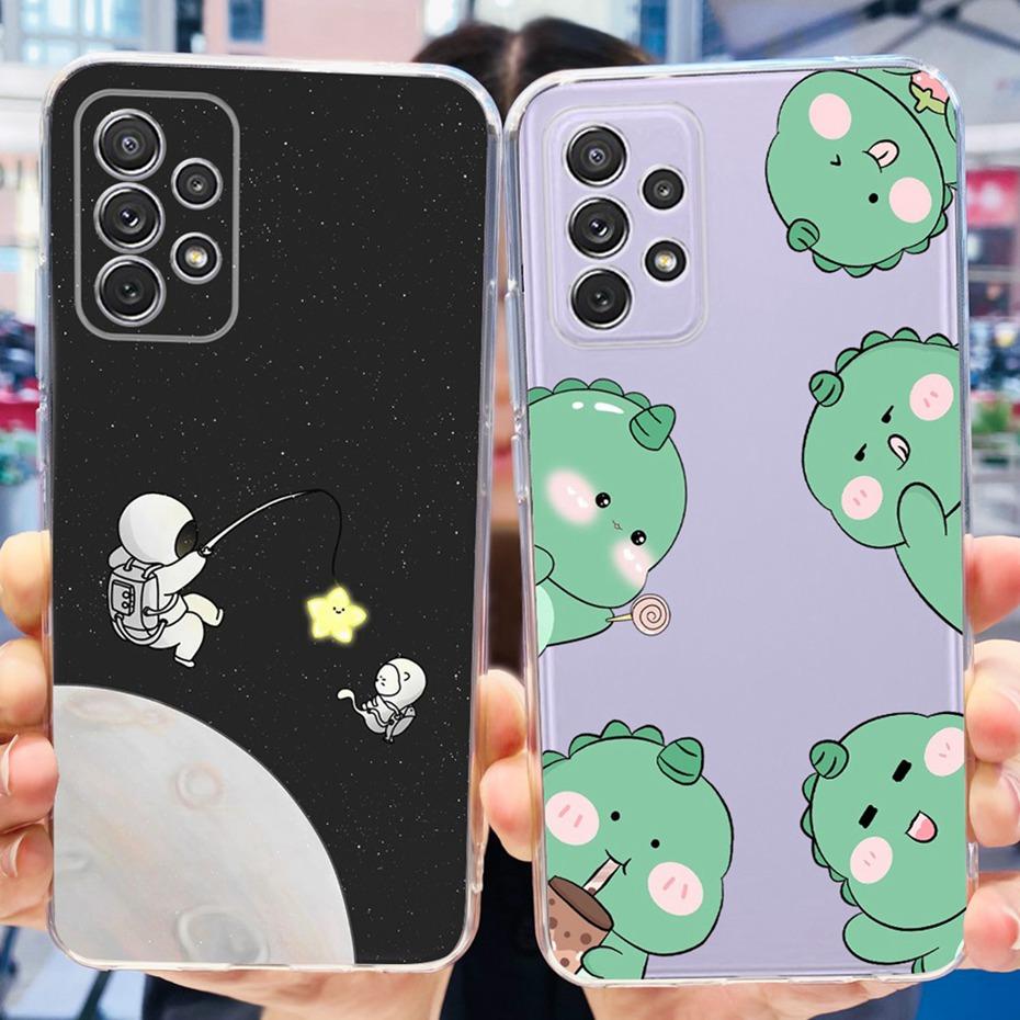 For Samsung Galaxy A32 SM-A325F Cute Flower Cat Pattern Phone Case For Samsung A32 4G Soft Silicone TPU Back Cover
