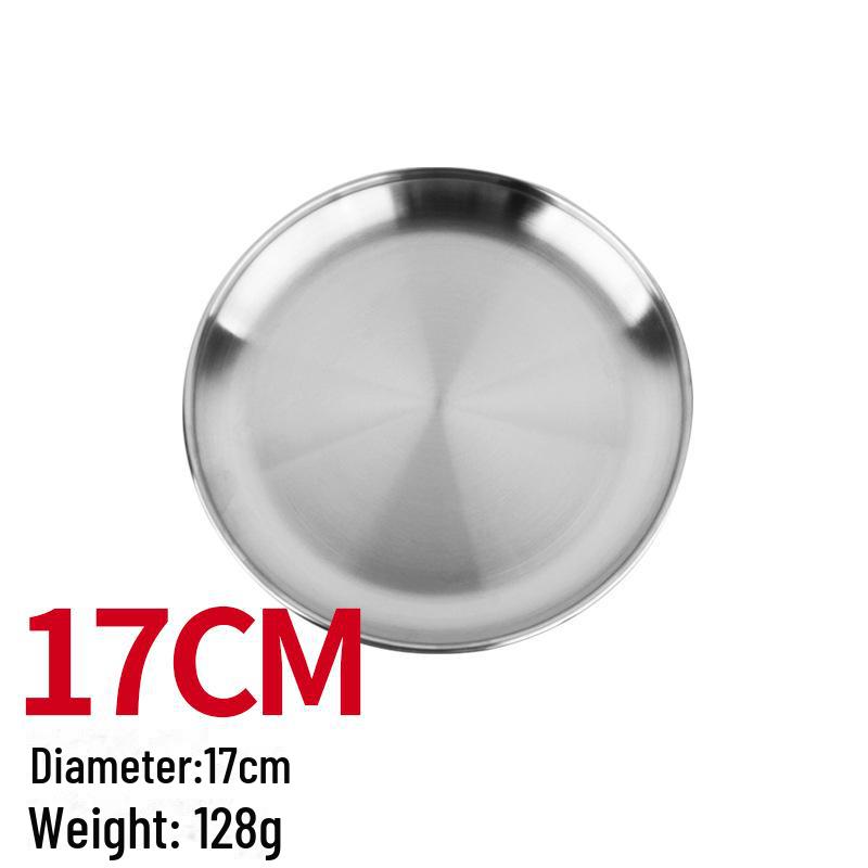 Durable Stainless Steel 5-Piece Round Plate Set: Dinner, Fruit, Picnic, BBQ, Heat-Resistant