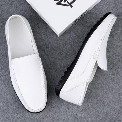 Wedding Photography Photo Shoes White Leather Shoes Soft Sole Driving Doudou Shoes Thin Breathable Comfortable Large Size Shoes