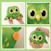 27CM Kawaii Green Owl Plush Doll Cute Cartoon Animal Stuffed Soft Bird Toys