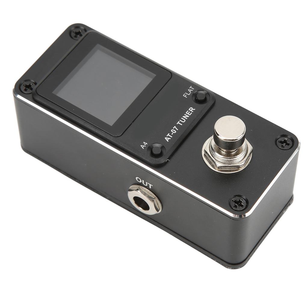 Tuner Pedal for Electric Guitar Bass Mini Metal with Pitch Calibration Flat Tuning AT‑07