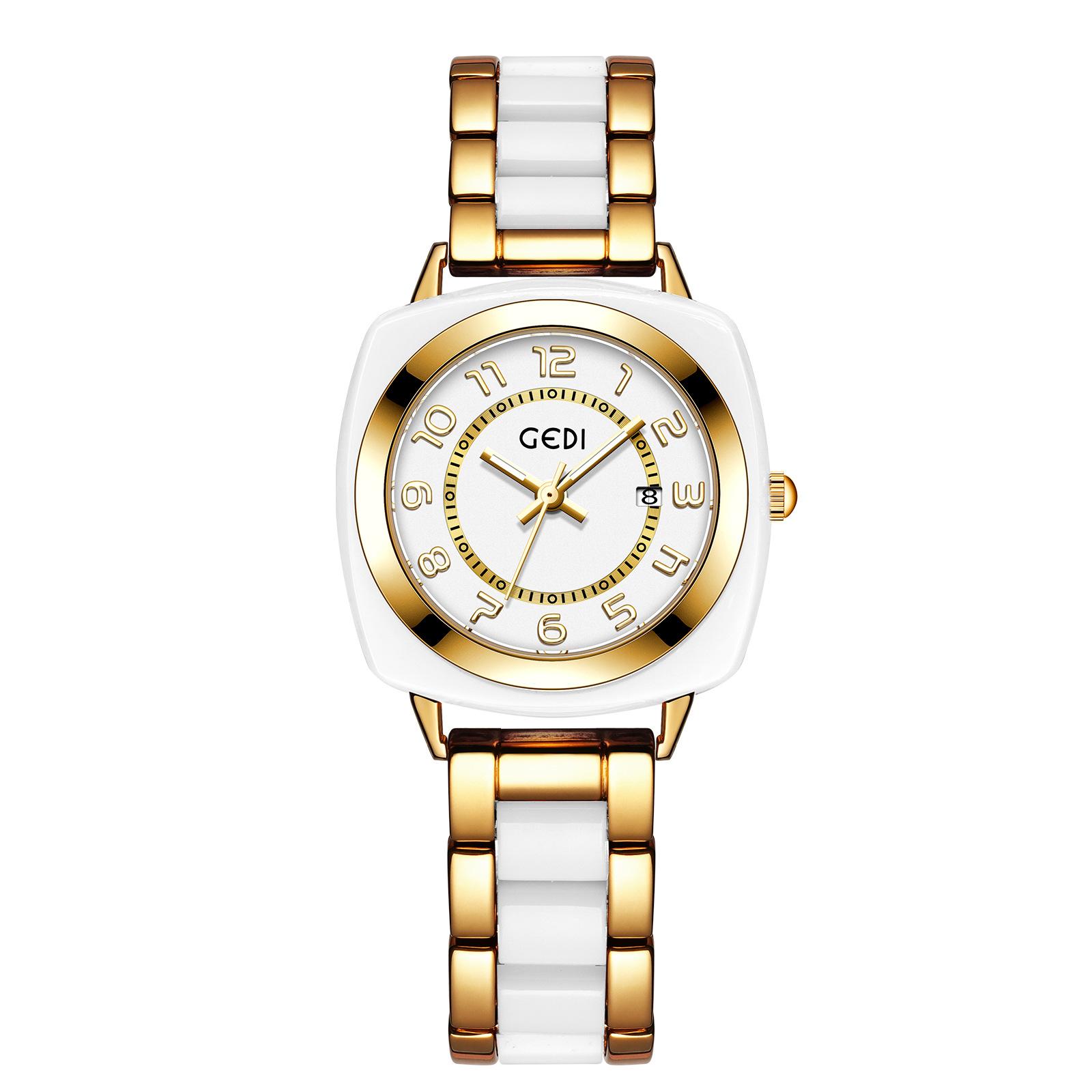 

Retro Wine Barrel Simple White Commuter Women S Watch Niche High Sense Amber Business Style Quartz Watch