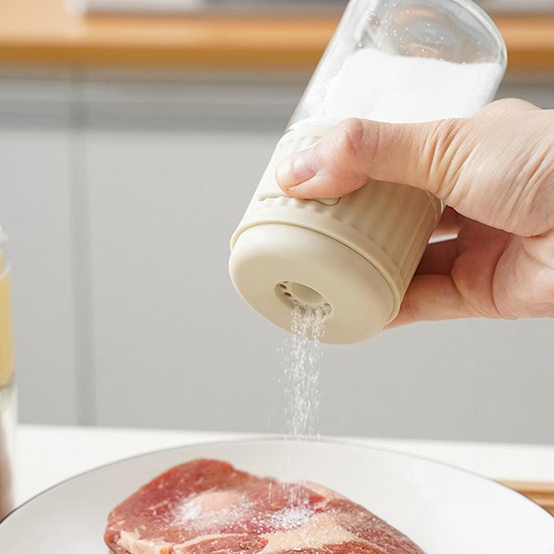 Portable Pepper Shaker Precise Quantitative Seasoning Bottle Powder Sugar Shaker Precise Quantitative Push Type Travel Salt